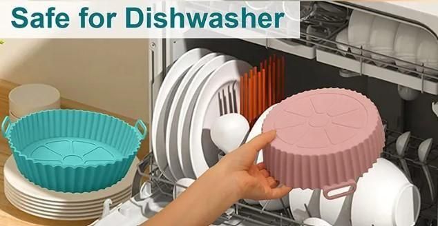 Air Fryer Silicone Baking Tray – Reusable Non-Stick Liner Mold (Dishwasher Safe)