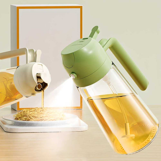 500ml Oil Sprayer & Dispenser Bottle – Glass Spray and Pour Cooking Oil Container