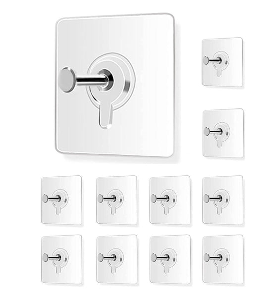 Self-Adhesive Wall Hooks (Pack of 20) – Heavy-Duty Nail-Free Hanging Hooks