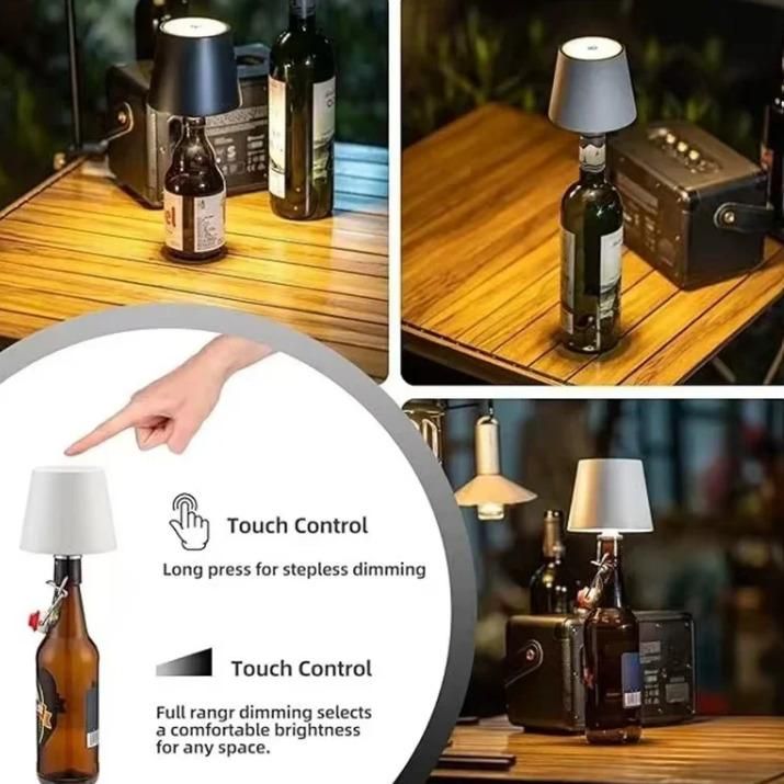 Wireless Bottle Lamp – USB Rechargeable Touch Dimmable Table & Bar Night Light
